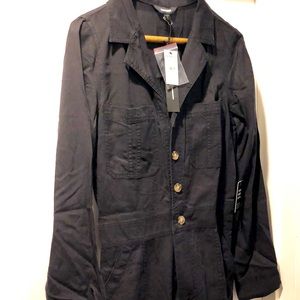 Black boiler-suit style Express jumpsuit